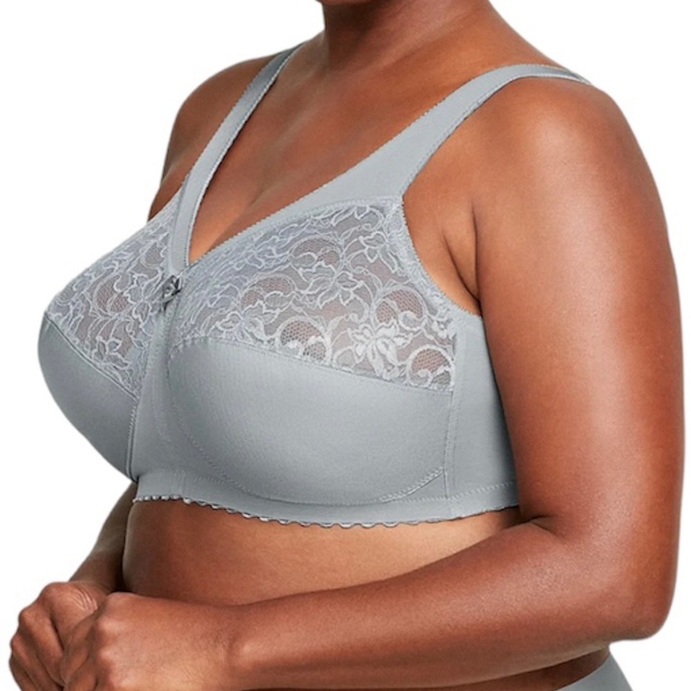 - Glamorise 48D Soft Gray MagicLift Wireless Support Bra! NEW!